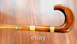 Umbrella Handle Wooden Walking Stick unisex Fine Quality Handmade Walking Stick