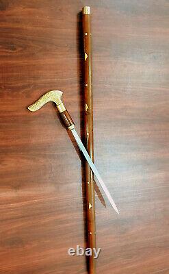 Unique Designs Wooden walking Stick With Victoerian Brass Handle Unisex Cane