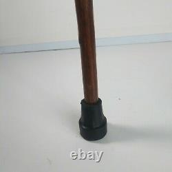 Unique Scrimshaw Topped Cane, 36 Wooden Decorative Walking Stick