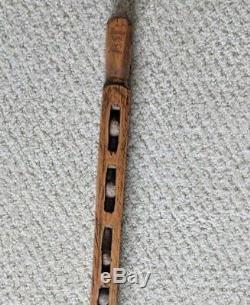 Unique Vintage Antique Hand Wooden Carved Walking Cane Stick FOLK ART
