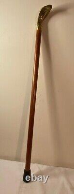 Unique Wooden Walking Stick Cane with fake Brass shape Snake headed handle