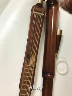 Unique old Wooden Walking Stick Cane Guitar, angel neck Handle, Mini Guitar design