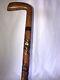 Vtg Elaborate Hand Carved Textured Wood Folk Art Cane Walking Stick- 37 Inches