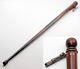 Vtg Wooden Cane With Mop Inlay, Knob Top Short 31 Walking Stick, Silver Clip Hook
