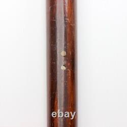 VTG Wooden Cane with MOP Inlay, Knob Top Short 31 Walking Stick, Silver Clip Hook