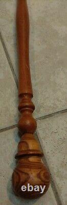 Very Tall Huge natural Wooden straight round Knob sturdy CANE walking stick 51
