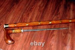 Victorian Walking Stick with a hidden inside Unisex Wooden cane