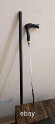 Victorian Wooden Walking stick Black Handle Walking Stick COLLECTIBLE FOR FATHER