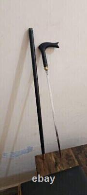 Victorian Wooden Walking stick Black Handle Walking Stick COLLECTIBLE FOR FATHER
