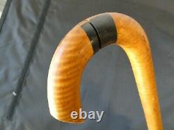 Vintage 1935 Curve Handled Wooden Walking Stick Cane ELA31