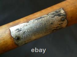 Vintage 1935 Curve Handled Wooden Walking Stick Cane ELA31