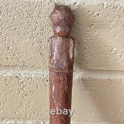 Vintage 25 Hand Carved Wood Decorative Tribal Walking Stick Staff Woman