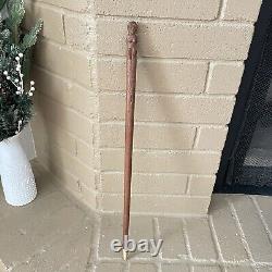 Vintage 25 Hand Carved Wood Decorative Tribal Walking Stick Staff Woman