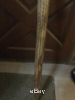 Vintage 4 Ft. Handmade Wooden Hickory Walking Stick/Cactus Rain Stick