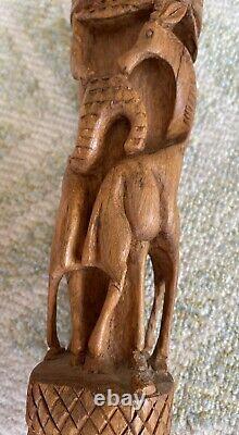 Vintage African Hand Carved Wooden Walking Stick/Cane Hand Cameroon Bamileke 37