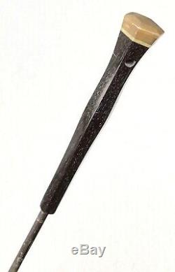 Vintage Antique 1800 Art Deco Wooden Handle Horn Swagger Walking Stick Cane Old
