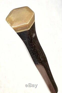 Vintage Antique 1800 Art Deco Wooden Handle Horn Swagger Walking Stick Cane Old