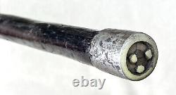 Vintage Antique 19C Fat Knob Wood Heavy Primitive Fighting Walking Stick Cane