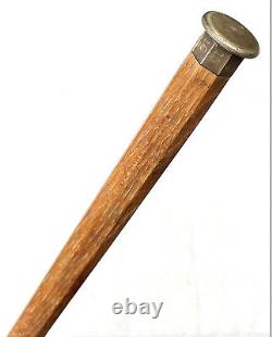 Vintage Antique 19C Wooden Measuring System Swagger Knob Walking Stick Cane Old