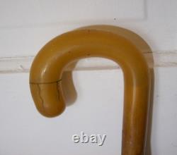 Vintage Antique Butterscotch Bakelite Horn Walking Stick Cane