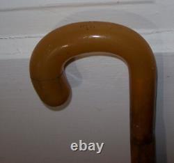 Vintage Antique Butterscotch Bakelite Horn Walking Stick Cane