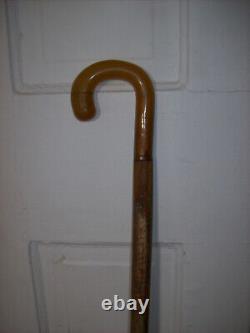 Vintage Antique Butterscotch Bakelite Horn Walking Stick Cane