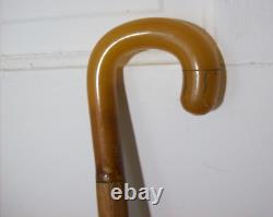 Vintage Antique Butterscotch Bakelite Horn Walking Stick Cane