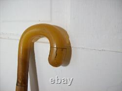 Vintage Antique Butterscotch Bakelite Horn Walking Stick Cane