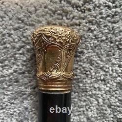 Vintage Antique Gold Filled Top Knob Walking Stick Cane High Quality