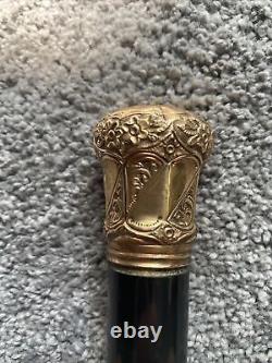 Vintage Antique Gold Filled Top Knob Walking Stick Cane High Quality