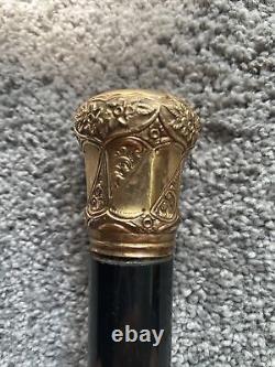 Vintage Antique Gold Filled Top Knob Walking Stick Cane High Quality