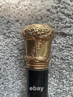 Vintage Antique Gold Filled Top Knob Walking Stick Cane High Quality