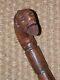 Vintage/antique Samurai/japanese Man Hand Carved Wooden Walking Stick 90cm