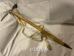 Vintage Austrian Stubai Ice Axe Walking Stick 31 long 10.5 pick wooden handle