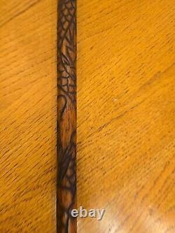 Vintage Billiard Pool Stick Cue Knob Carved Dragon Walking Stick Cane