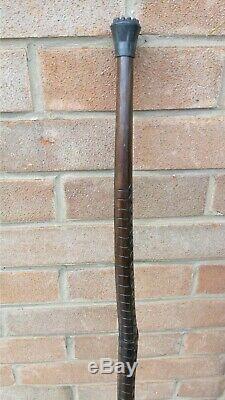 Vintage Carved Wooden Dragon Handle Walking Stick / Cane 38 inch / 97 cm