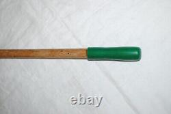 Vintage Duck Head Walking Stick Cane Wooden Hand Carved with Leather & Medallion