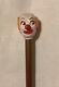 Vintage Hand Carved Clown Head Handle Wooden Walking Cane Handmade Walking Stick