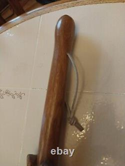 Vintage Hand Carved Winnie The Poo Walking Stick Heavy Duty Oak 51 Inches