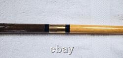 Vintage Hand Carved Wood & Brass Walking Stick/Cane & Hidden Pool Cue