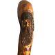 Vintage Hand Carved Wooden Cane Walking Stick Hunter Signed 36
