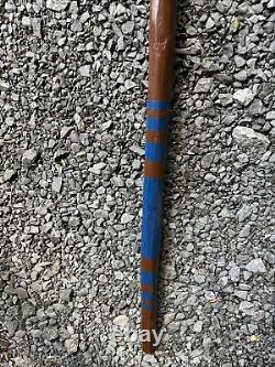 Vintage Hand Carved Wooden Walking Stick Cane 49 Face Folk Art