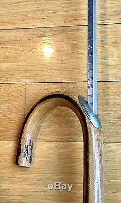 Vintage Late 19C Wooden Walking Stick Cane Gadget Horse Measuring System