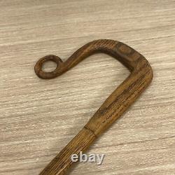 Vintage Oak Hardwood Shepherds Loop Crook Handle Walking Stick Cane 41