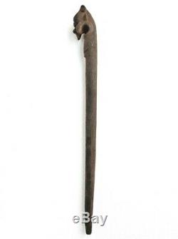 Vintage Rose Wood Single Piece Wooden Hand Crafted Rare Yali Face Walking Stick