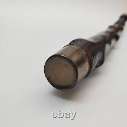 Vintage Shillelagh Irish Walking Stick Blackthorn Lacquered with Metal Tip 36