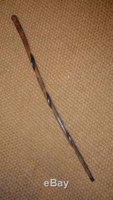 Vintage Solid Wooden Twisted Hand Carved Walking Stick / Dress Cane 83cm