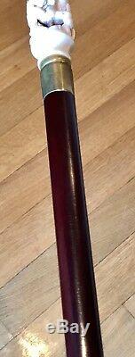 Vintage Walking Stick Cane Wooden Shaft Removable Erotic Top 36L