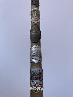 Vintage Walking Stick Made of Fine Wooden with Many Old Markings