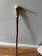 Vintage Wooden Walking Stick Antler Horn Handle